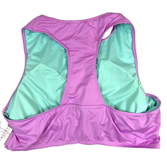 Soybu NWT XL Curacoa Scuba Crop Racerback Swim Top Hydrangea New - Picture 6 of 9